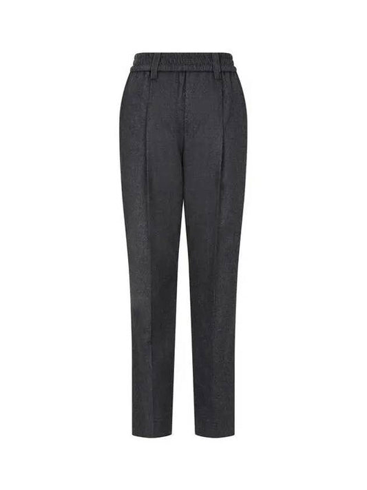 Women s Monili Loop One Chin Banding Pants Charcoal Gray 270462 - BRUNELLO CUCINELLI - BALAAN 1