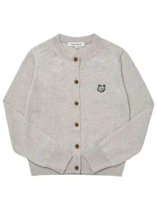 Bold Fox Head Patch Regular Cardigan Grey - MAISON KITSUNE - BALAAN 2