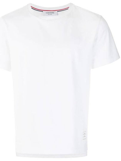 Men's Side Slit Relaxed Short Sleeve T-Shirt White - THOM BROWNE - BALAAN 2