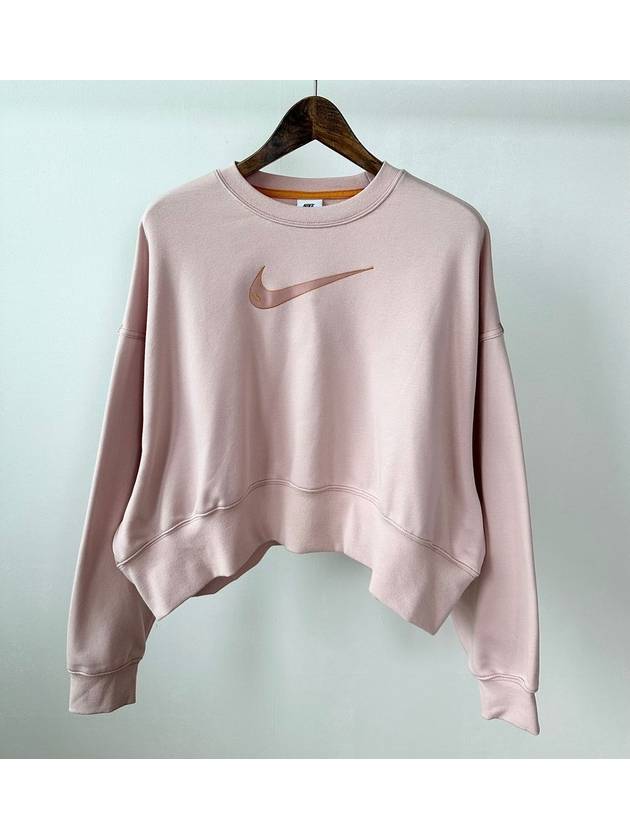 Sportswear Swoosh Fleece Crop Sweatshirt Pink - NIKE - BALAAN 2