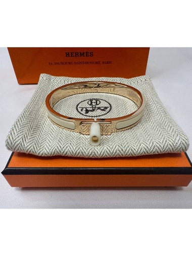 Miniclick Kelly Bracelet Rose Gold Blanc H200004FO - HERMES - BALAAN 1