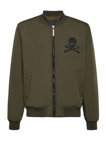 Men's military nylon padded jacket SKULL padding F18C MRB1550 PNY002N - PHILIPP PLEIN - BALAAN 1