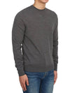 Men's Crew Neck Wool Knit Top Grey - DRUMOHR - BALAAN 4