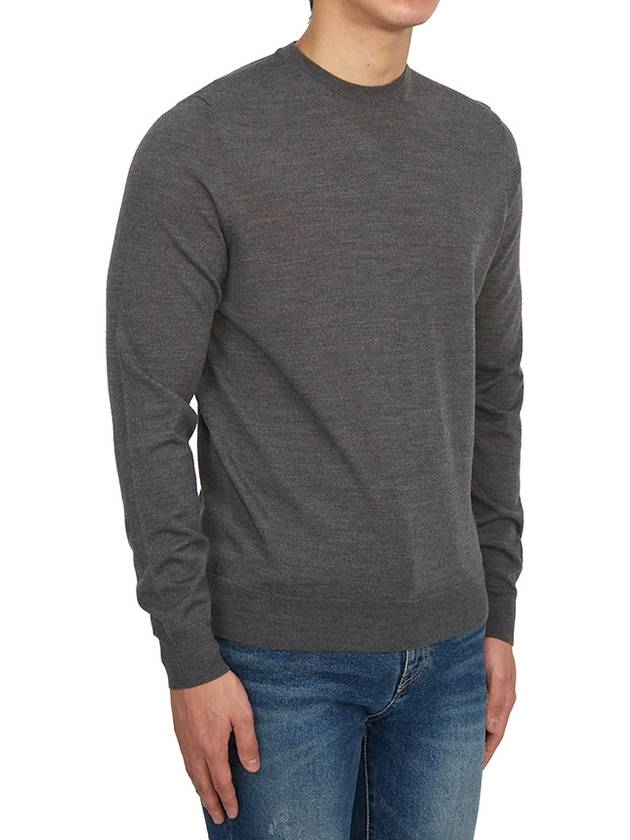 Men's Crew Neck Wool Knit Top Grey - DRUMOHR - BALAAN 4