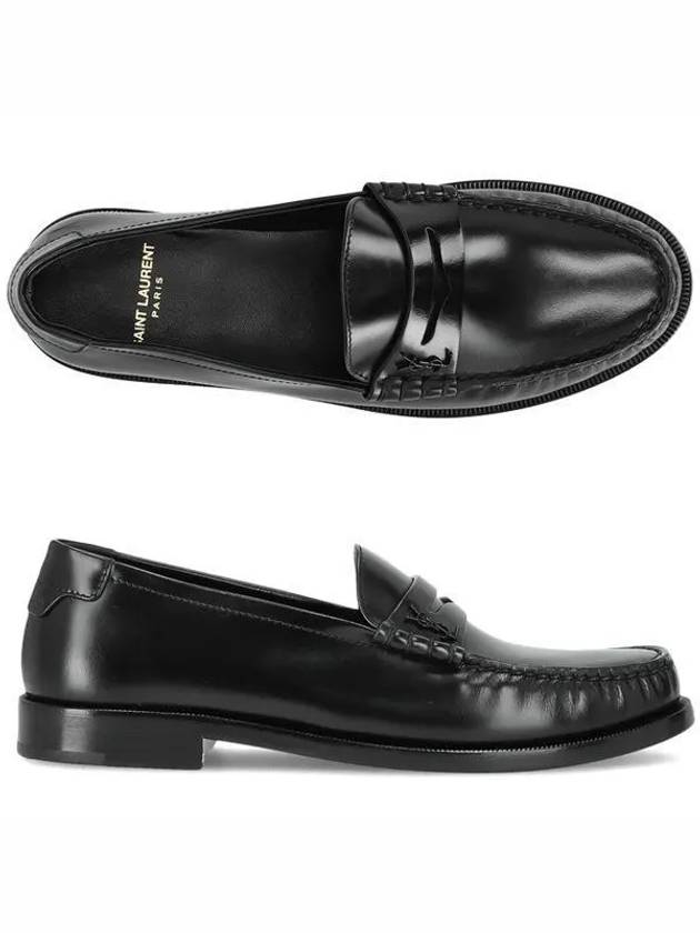 Le Leather Loafer Black - SAINT LAURENT - BALAAN 2