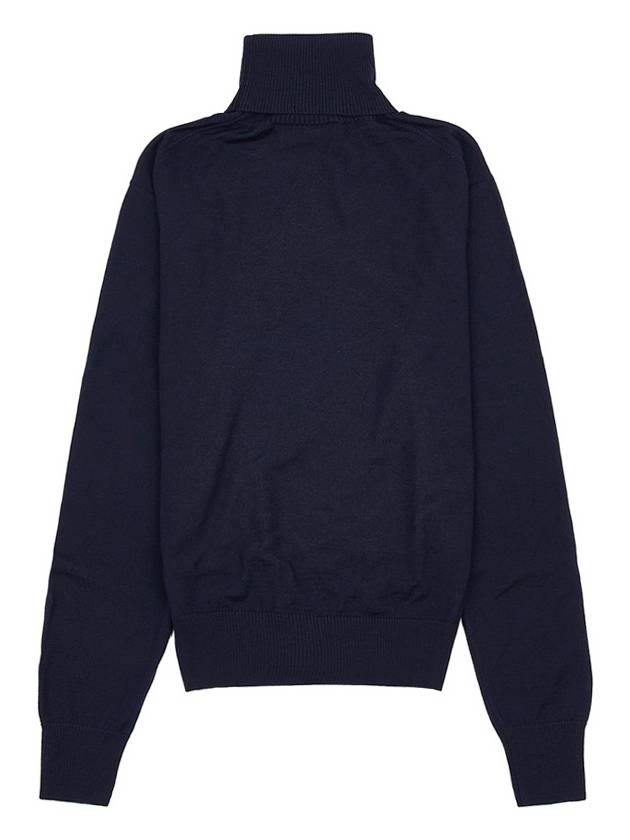 Small Heart Logo Turtleneck Midnight Blue - AMI - BALAAN 3