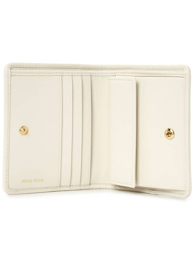 Matelasse Leather Half Wallet White - MIU MIU - BALAAN 5