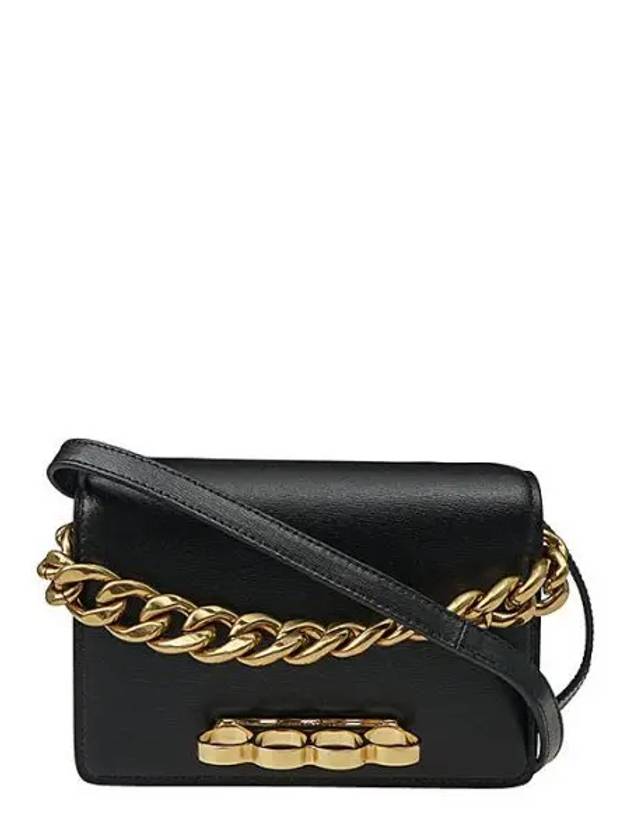 4 ring mini chain cross bag black - ALEXANDER MCQUEEN - BALAAN 2