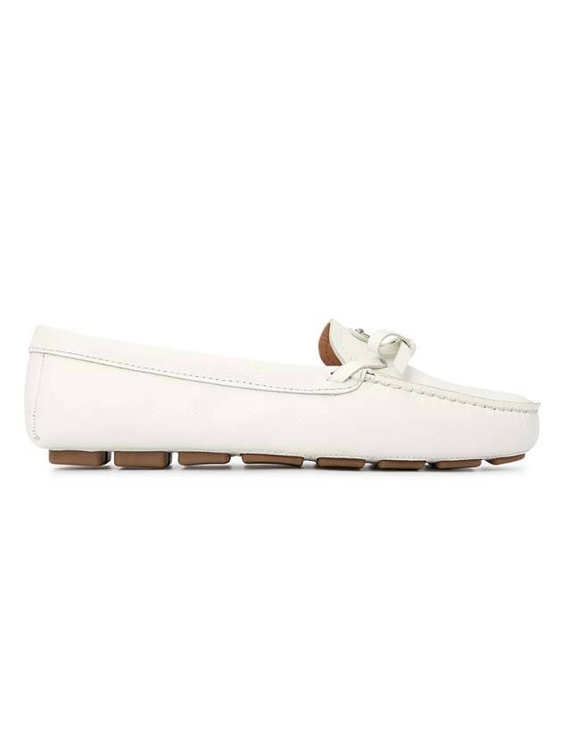 Women's Saffiano Driving Shoes White - PRADA - BALAAN 1