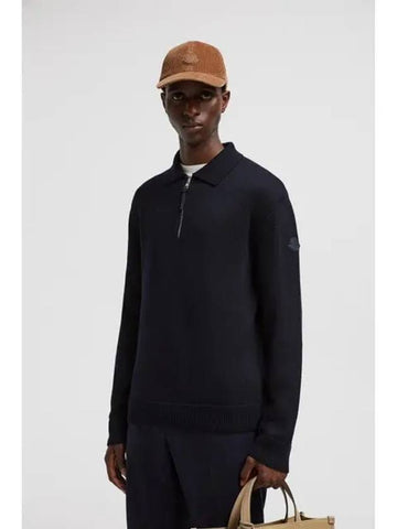 Wool zip up polo shirt - MONCLER - BALAAN 1