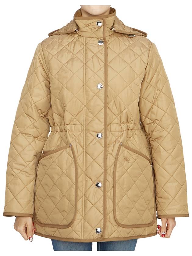 Diamond Quilted Nylon Jacket Archive Beige - BURBERRY - BALAAN 5