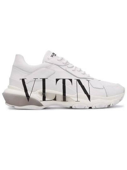 Men's Calfskin VLTN Logo Bounce Low Top Sneakers White - VALENTINO - BALAAN 2