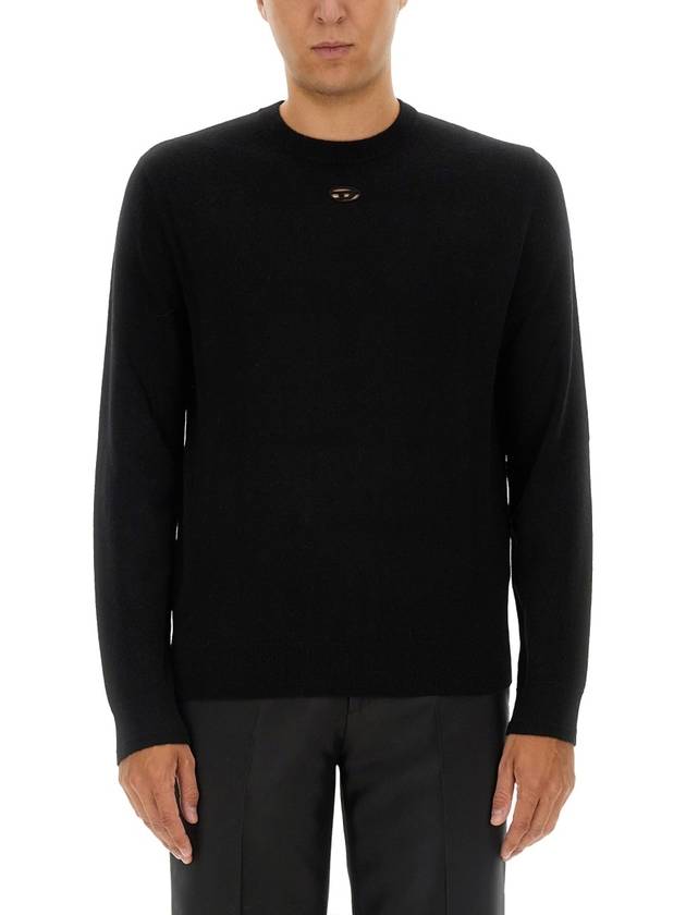 K-Vieri Logo Embroidery Sweatshirt Black - DIESEL - BALAAN 2