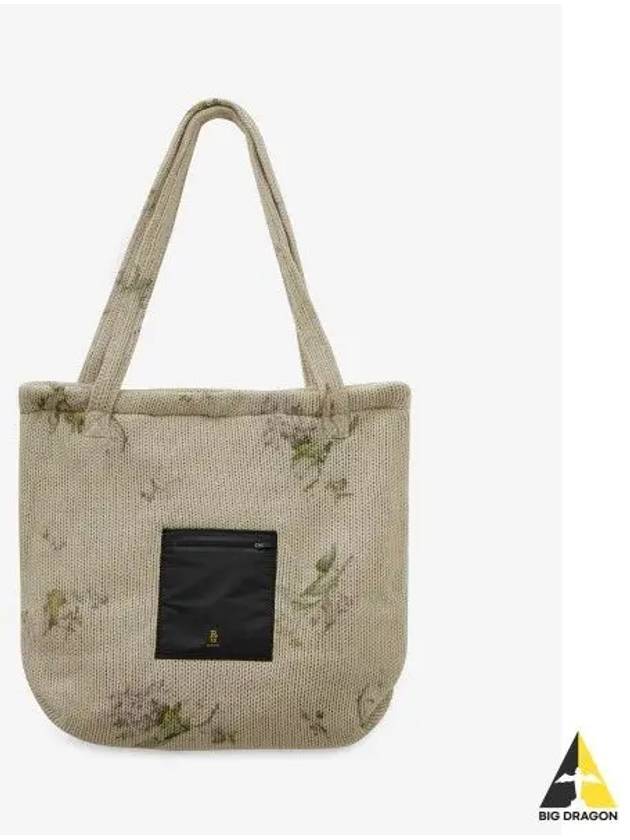 Floral print knit tote bag beige WA048A053 - R13 - BALAAN 1