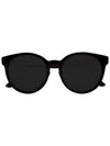 Eyewear Logo Round Asian Fit Sunglasses Black - GUCCI - BALAAN 3