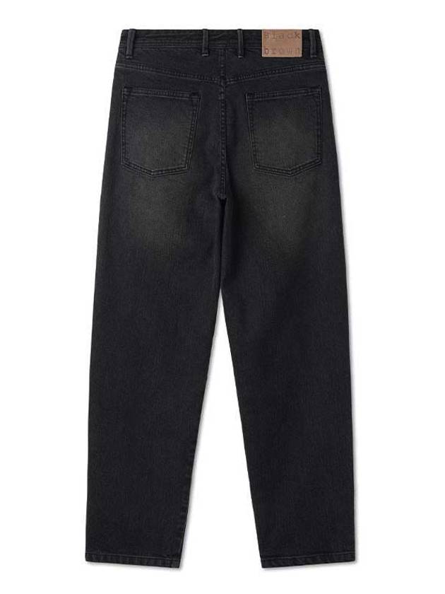 Destroyed Tapered Fit Denim Pants Washed Black - BLACKBROWN - BALAAN 3