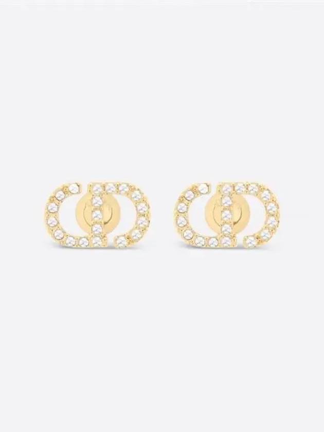 Petit CD Crystal Mini Stud Earrings Gold - DIOR - BALAAN 2