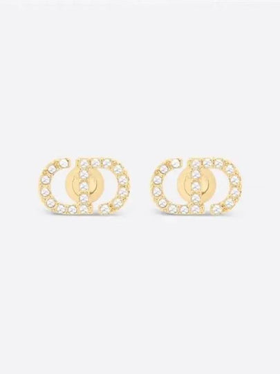 Petit CD Crystal Mini Stud Earrings Gold - DIOR - BALAAN 2