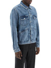 Jango Embroidered Logo Denim Jacket Blue - ISABEL MARANT - BALAAN 5