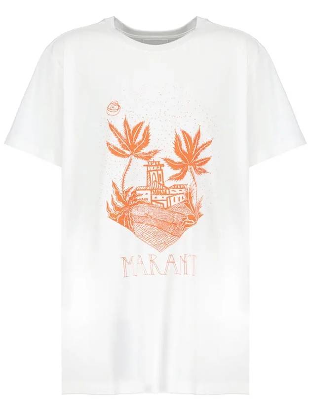 Men's Zafferh Printed Cotton Short Sleeve T-Shirt White - ISABEL MARANT - BALAAN 2