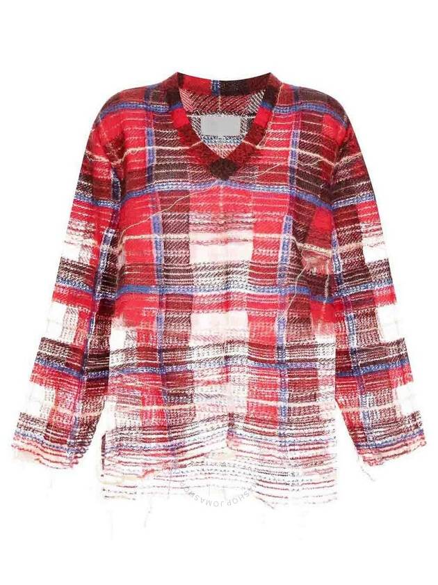 Maison Margiela Men's Red Deconstructed Long-Sleeve Knitted Top, Size Medium - MAISON MARGIELA - BALAAN 1