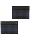 Check Leather Card Wallet Navy - BURBERRY - BALAAN 2