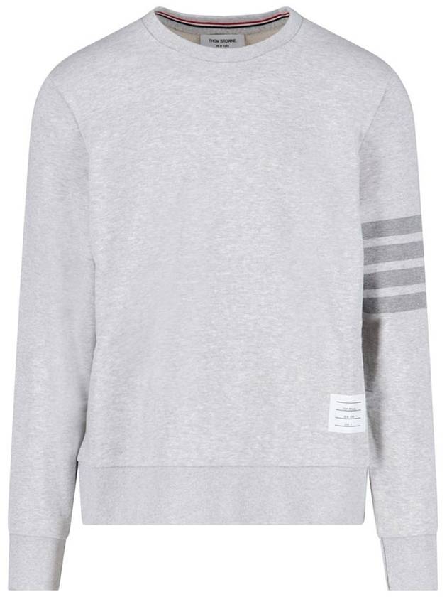 Classic Loopback Terry Tonal 4-Bar Relaxed Fit Crewneck Sweatshirt Pale Grey - THOM BROWNE - BALAAN 2