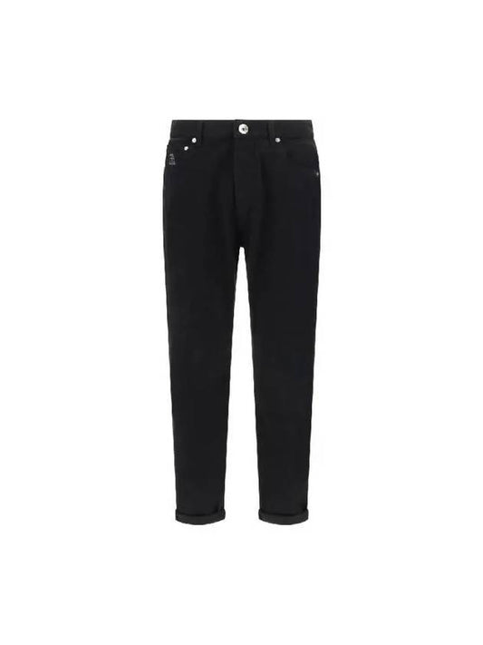 Ripped Straight-Leg Jeans Black - BRUNELLO CUCINELLI - BALAAN 2