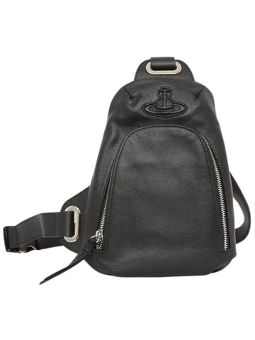 ORB Leather Sling Cross Bag Black - VIVIENNE WESTWOOD - BALAAN 1