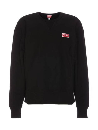 Paris Logo Crew Neck Cotton Sweatshirt Black - KENZO - BALAAN 2