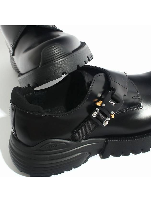 Buckle Detail Leather Monk Derby Black - DIOR - BALAAN 6