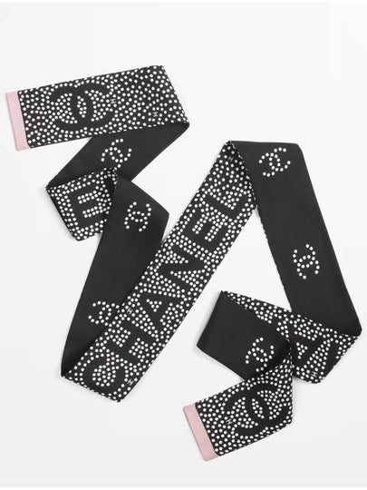 Logo Long Slim Bandeau Scarf Black - CHANEL - BALAAN 2