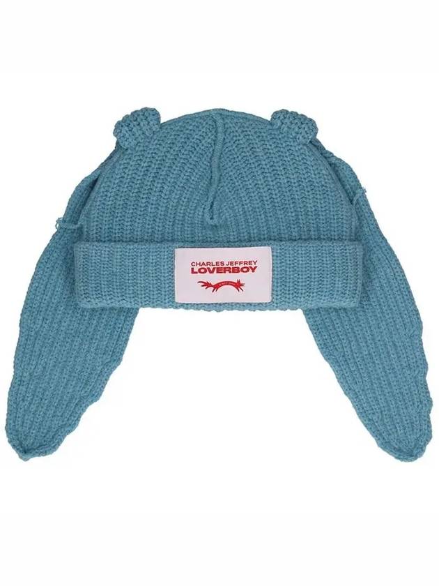 Charles Jeffrey Loverboy Chunky Rabbit Non Detachable Ear Beanie Blue CJLSS23CRB2 - CHARLES JEFFREY LOVERBOY - BALAAN 1