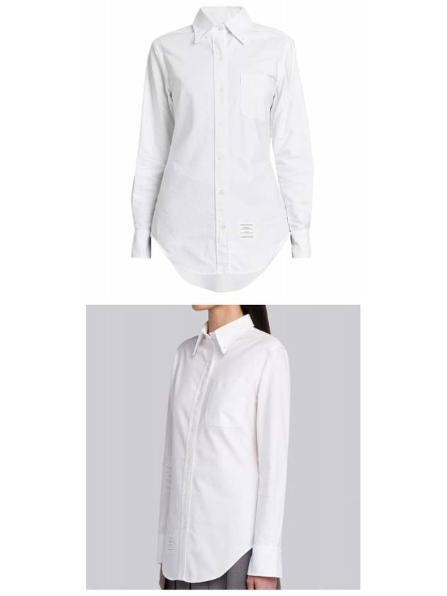 Diagonal Stripe Satin Weave Supima Oxford Shirt White - THOM BROWNE - BALAAN 6