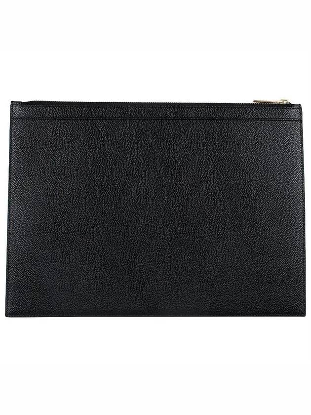 diagonal striped leather clutch bag black - THOM BROWNE - BALAAN 4