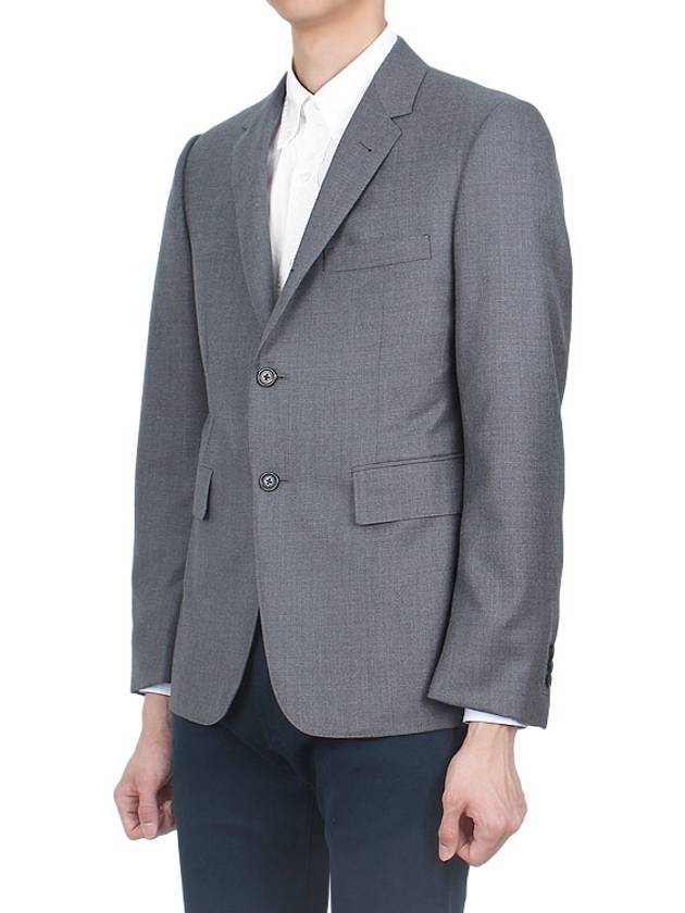 Super 120S Wool Twill Single Breasted Classic Jacket Grey - THOM BROWNE - BALAAN 5