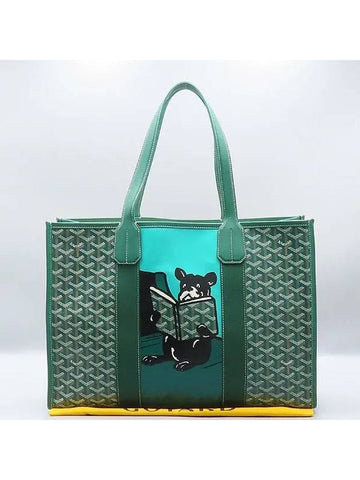 Green Canvas and Leather Villette MM Tote Bag - GOYARD - BALAAN 1