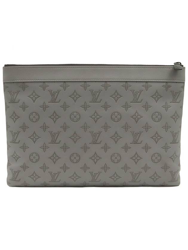 Antrasheet Gray Monogram Shadow Calfskin Pochette Discovery Clutch - LOUIS VUITTON - BALAAN 2