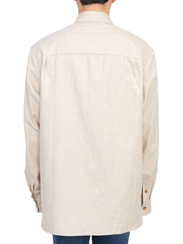 Malo Logo Cotton Long Sleeve Shirt Beige - A.P.C. - BALAAN 7