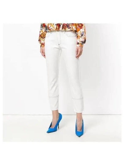 Women's Crop Jeans White - MSGM - BALAAN 2