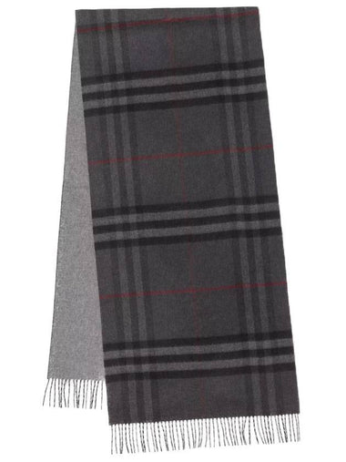 Reversible Check Cashmere Muffler Gray - BURBERRY - BALAAN 1