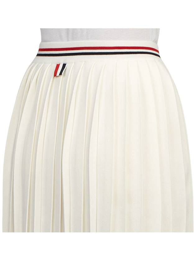 Cotton Stripe Pleated Skirt White - THOM BROWNE - BALAAN 11