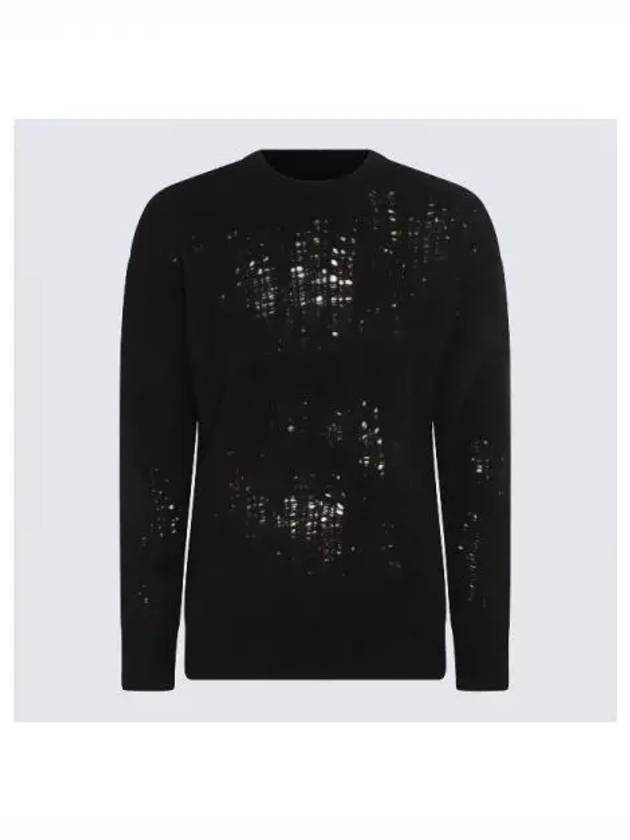 Black openwork long sleeve knit 270174 - ISABEL BENENATO - BALAAN 1