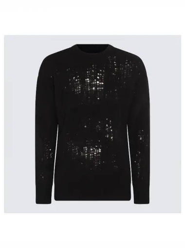 Black openwork long sleeve knit 270174 - ISABEL BENENATO - BALAAN 1