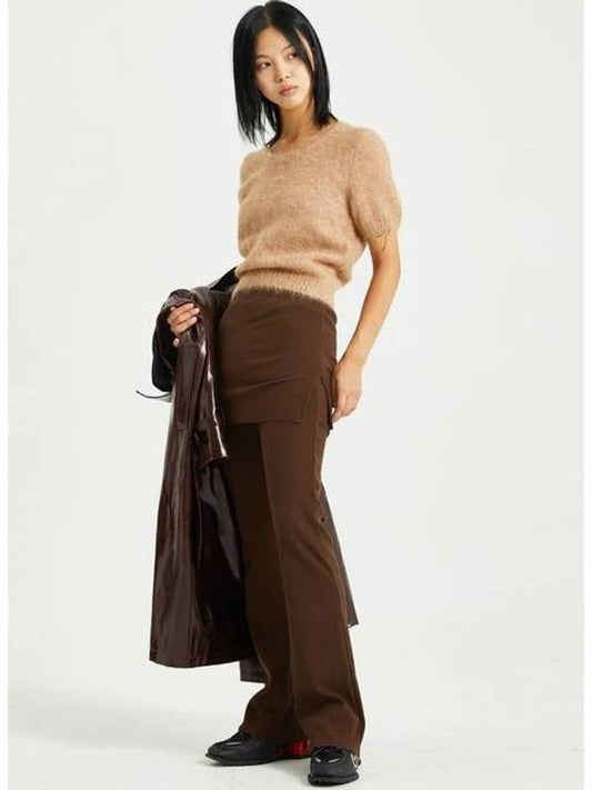 Knit Skirt Straight Pants Brown - RAWMANTICS - BALAAN 1