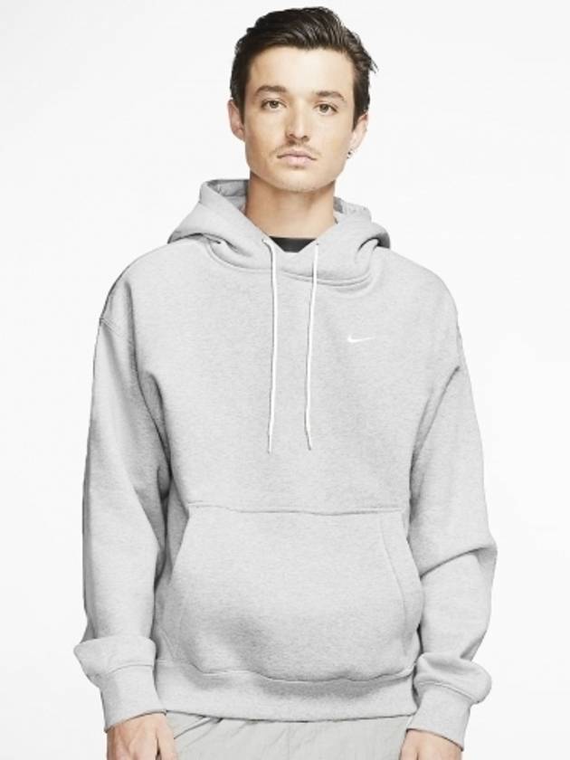 NRG Solo Swoosh Fleece Hoodie Grey Heather - NIKE - BALAAN 2