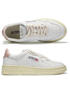 Medalist Pink Tab Leather Low Top Sneakers White - AUTRY - BALAAN 3