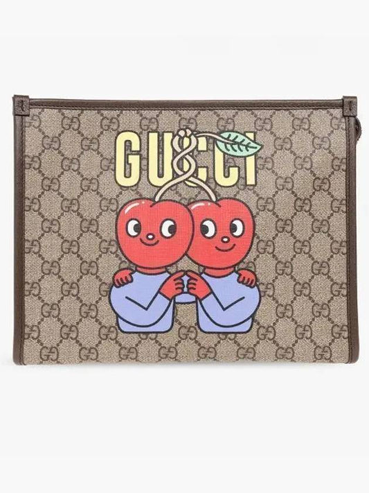 GG Supreme Clutch Bag Beige - GUCCI - BALAAN 2