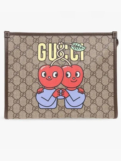 GG Supreme Clutch Bag Beige - GUCCI - BALAAN 2