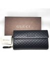 GG Microshima Leather Flap Long Wallet Black - GUCCI - BALAAN 6